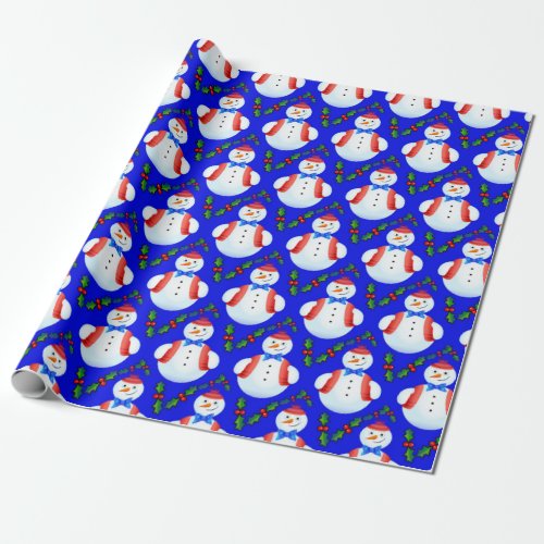 christmas snowman wrapping paper