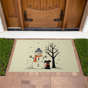 Christmas Snowman Xmas Dog Winter Doormat