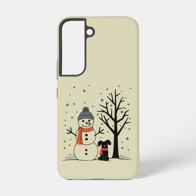 Christmas Snowman Xmas Dog Winter Samsung Galaxy Case (Back)