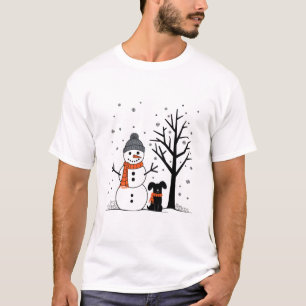 Christmas Snowman Xmas Dog Winter T-Shirt