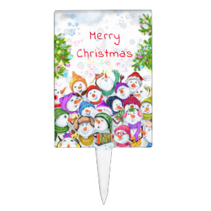 Christmas Snowmans Cake Topper