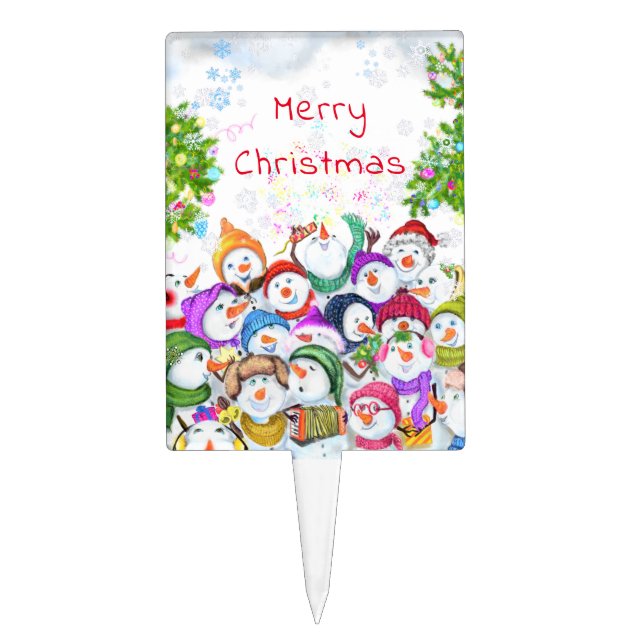 Christmas Snowmans Cake Topper (Front)