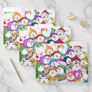 Christmas Snowmans File Folders