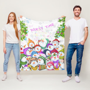 Christmas Snowmans Fleece Blanket
