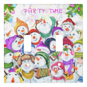 Christmas Snowmans Light Switch Cover Custom Text
