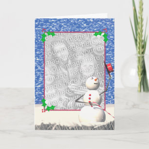 Christmas Snowman's Perfect Day (photo frame) Holiday Card