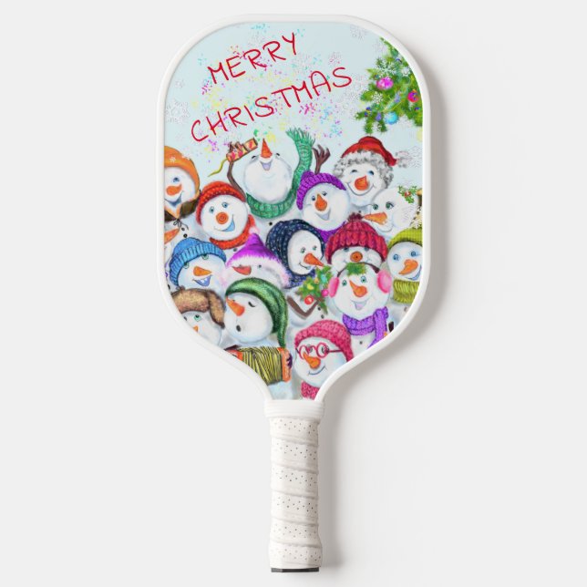 Christmas Snowmans Pickleball Paddle (Front)