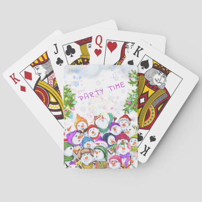 Christmas Snowmans Playing Cards (Back)