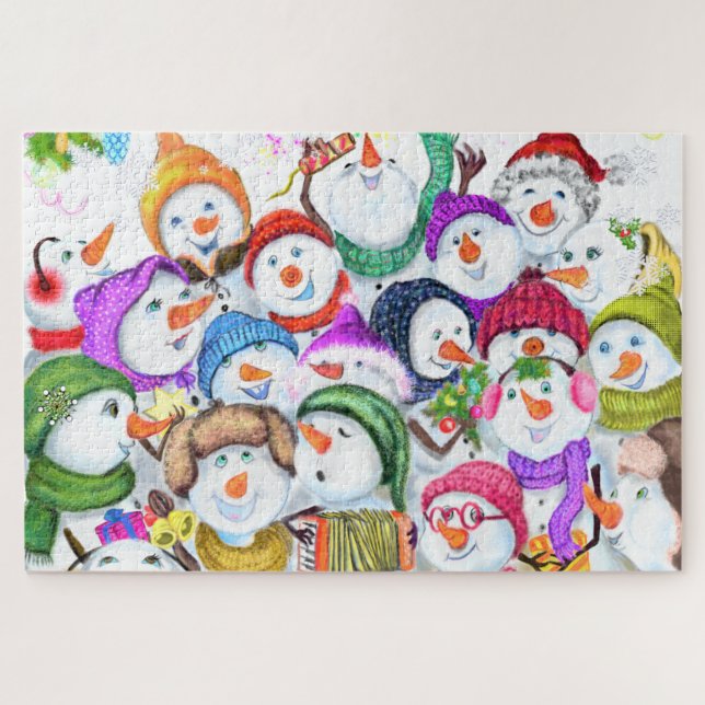 Christmas Snowmans Puzzle (Horizontal)