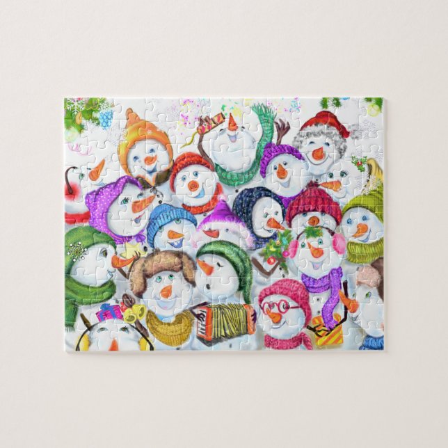 Christmas Snowmans Puzzle (Horizontal)