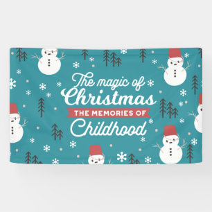 Christmas Snowmen and Cherished Memories Quote Banner