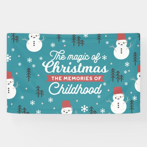 Christmas Snowmen and Cherished Memories Quote Banner