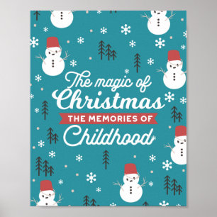 Christmas Snowmen and Cherished Memories Quote Poster