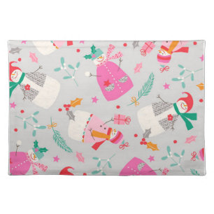 Christmas Snowmen Cloth Placemat
