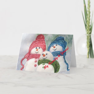 Christmas Snowmen Family Holiday Card