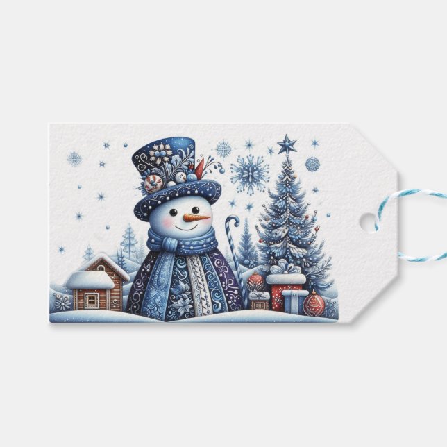 Christmas Snowmen Gift Tags (Front (Horizontal))