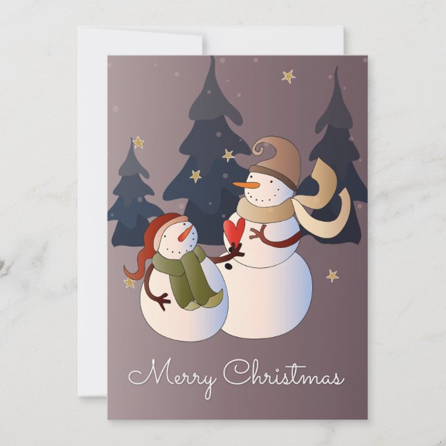 Christmas snowmen holiday card (Front)