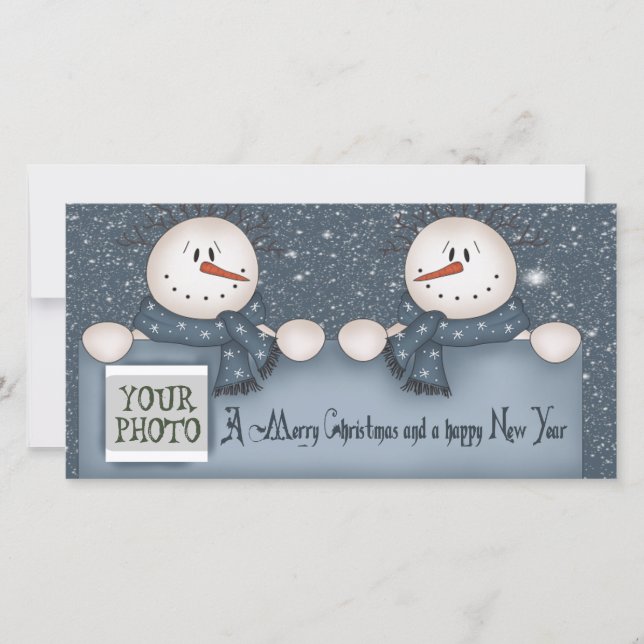 Christmas Snowmen Holiday Card (Front)