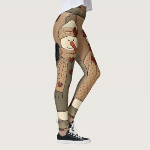 Christmas snowmen Holiday fun leggings