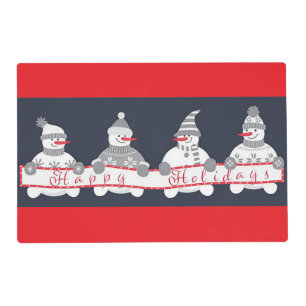 “Christmas Snowmen” Holiday Placemat