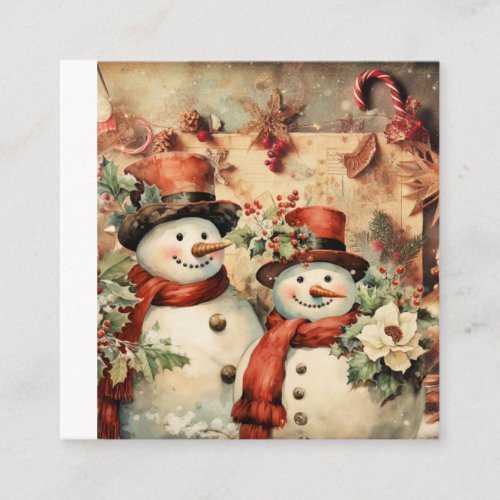 Christmas Snowmen illustration Enclosure Card