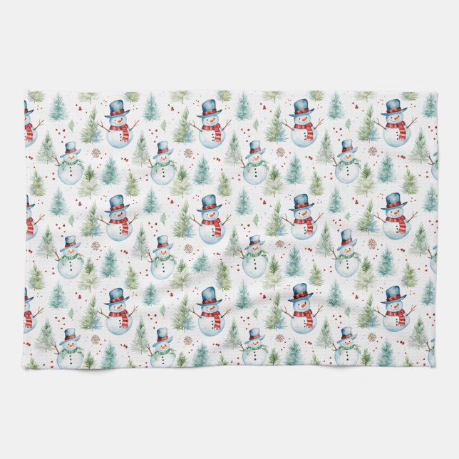 Christmas Snowmen Kitchen Towel (Horizontal)