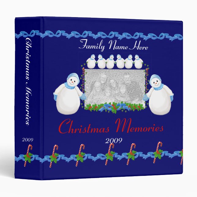 Christmas Snowmen Memories Binder 1.5" (Front/Spine)