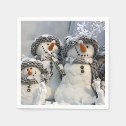 Christmas snowmen paper napkins
