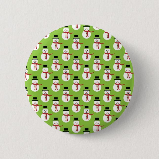 Christmas Snowmen Pattern Button (Front)