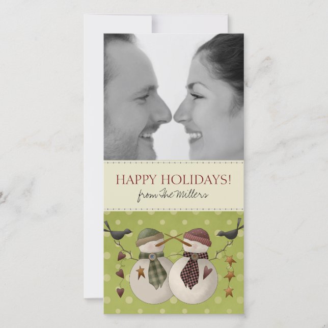 Christmas Snowmen Photo Cards (Front)