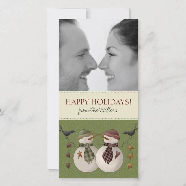 Christmas Snowmen Photo Cards (Front)