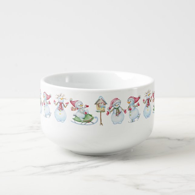 Christmas Snowmen Soup Mug (Front)
