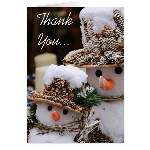 Christmas Snowmen Thank You Card | Zazzle