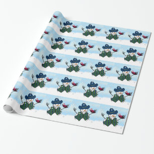 Christmas Snowmen With Cowboy Hat Wrapping Paper