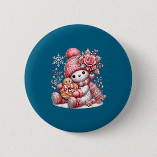 Christmas Snowperson  Button