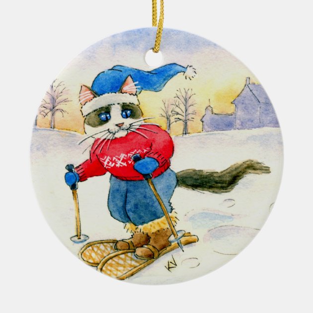 snowshoe cat ornament