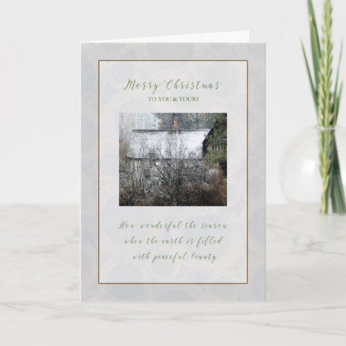 Christmas Snowy Cabin in the Woods Christmas Card