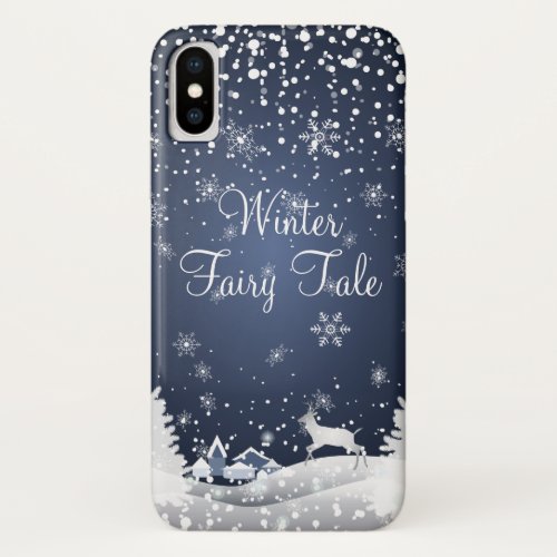 Christmas Snowy Fairy Tale Fantasy Forest iPhone XS Case