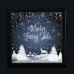 Christmas Snowy Fairy Tale Fantasy Forest Gift Box<br><div class="desc">Happy New Year and Merry Christmas Holiday Event. Gift Box decorated with Christmas Winter Fairy Tale Illustration. Fantasy Snowy Landscape with reindeer, falling snow, snowflakes. Beautiful Illustration for Art & Home. Crafts & Party Supplies > Gift Wrapping Supplies > Gift Boxes. Gift Box with Christmas Holiday Decoration Winter Fairy Tale...</div>