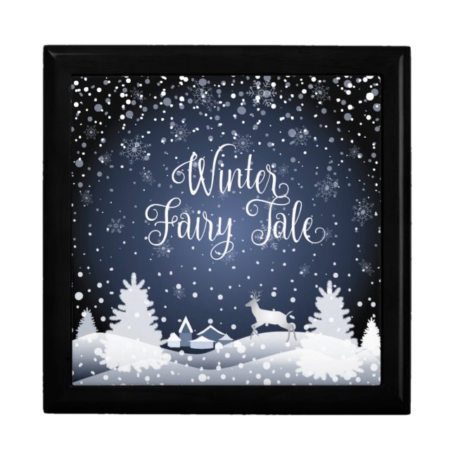 Christmas Snowy Fairy Tale Fantasy Forest Gift Box (Front)