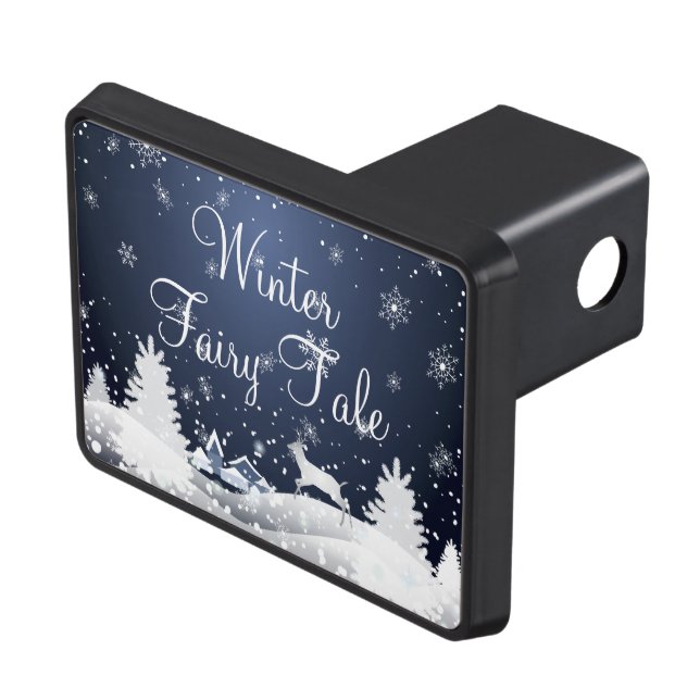 Christmas Snowy Fairy Tale Fantasy Forest Hitch Cover (Top Right)