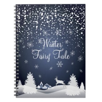 Christmas Snowy Fairy Tale Fantasy Forest Notebook