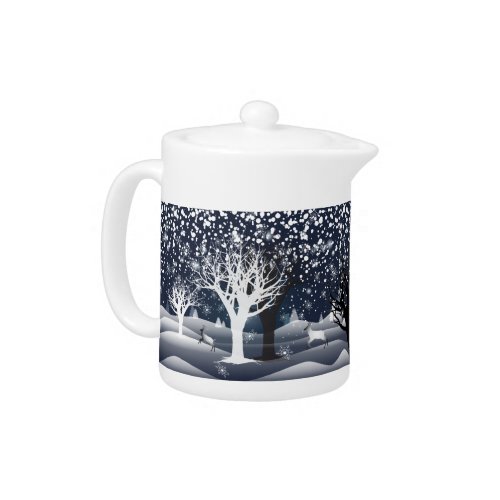 Christmas Snowy Fairy Tale Fantasy Forest Teapot