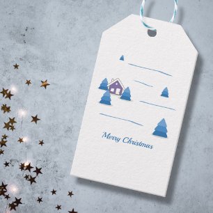 Christmas Snowy Landscape Gift Tag