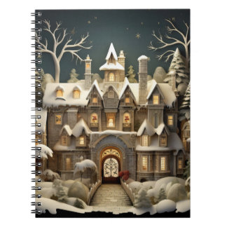 Christmas Snowy Manor Storybook Wonderland Notebook