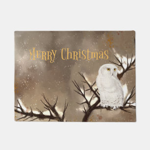 Christmas Snowy Owl Doormat