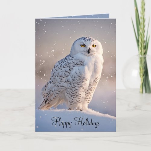 Christmas Snowy Owl Holiday Card