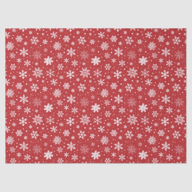 Christmas Snowy Red Tissue Paper (Front)