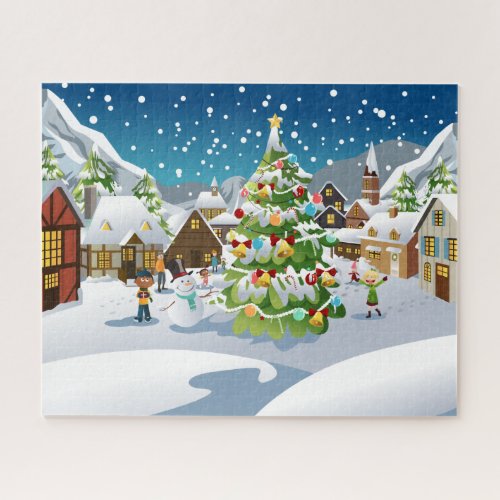 Christmas Snowy Small Town Puzzle