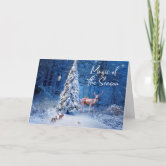 Winter Woodland Scene Christmas Card For Friends - Him Her